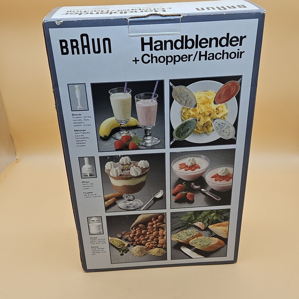 Braun Hand Blender + Chopper Gourmet Edition MR 380 New In Box Vintage NOS - Picture 5 of 8